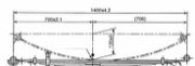Toyota Leaf Spring OE 48210 -0K510 technical drawing