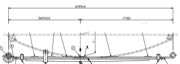 Mitsubishi Leaf Spring OE 55020-A010P technical drawing