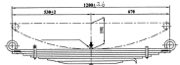 Mazda Leaf Spring OE UB71 28010 technical drawing