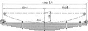 Mitsubishi Fuso Leaf Spring OE MC 630888A technical drawing