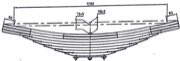 Otokar Leaf Spring OE 42033956/42033957 technical drawing