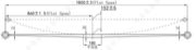 Mercedes-Benz Leaf Spring OE 9703200702/
9703200802/
33810000 technical drawing